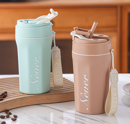 Double-Walled Portable Glass Coffee Mug For Home Use